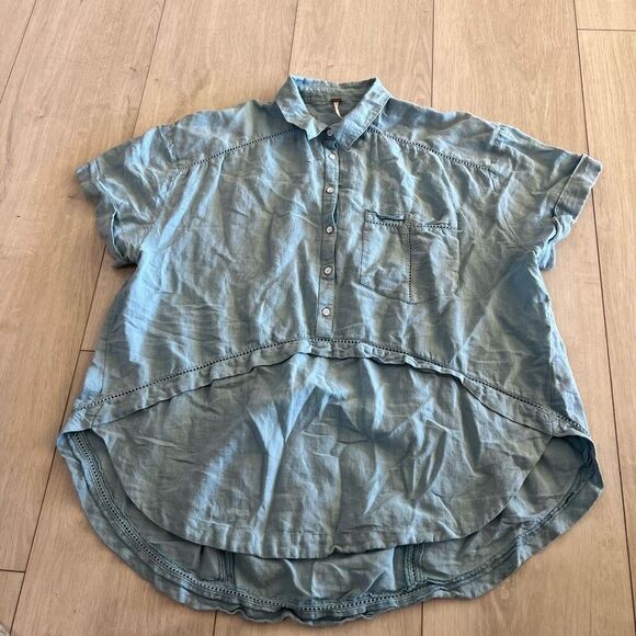 Free People weekend Escape linen shirt size S - Picture 1 of 8